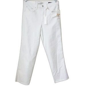 Ella Moss Jeans 29 White High Waist Straight Raw Hem